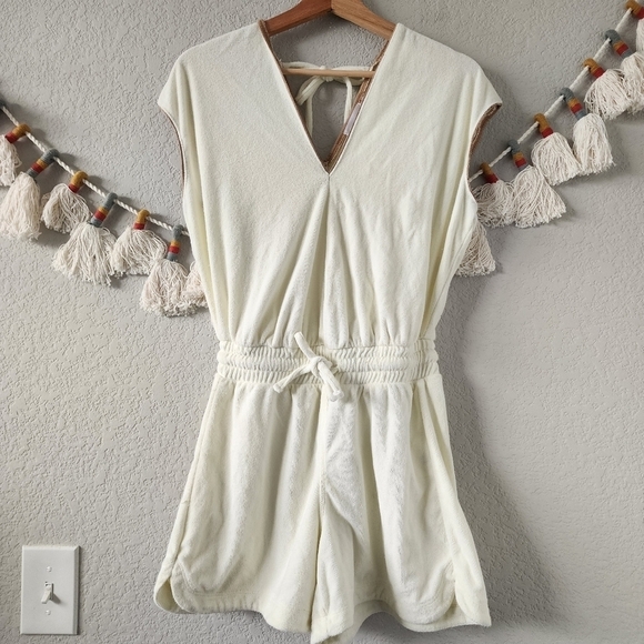 Summersalt The Towel Terry Yellow Tie Romper Coverup Beach Neutral Boho XS - Picture 1 of 12